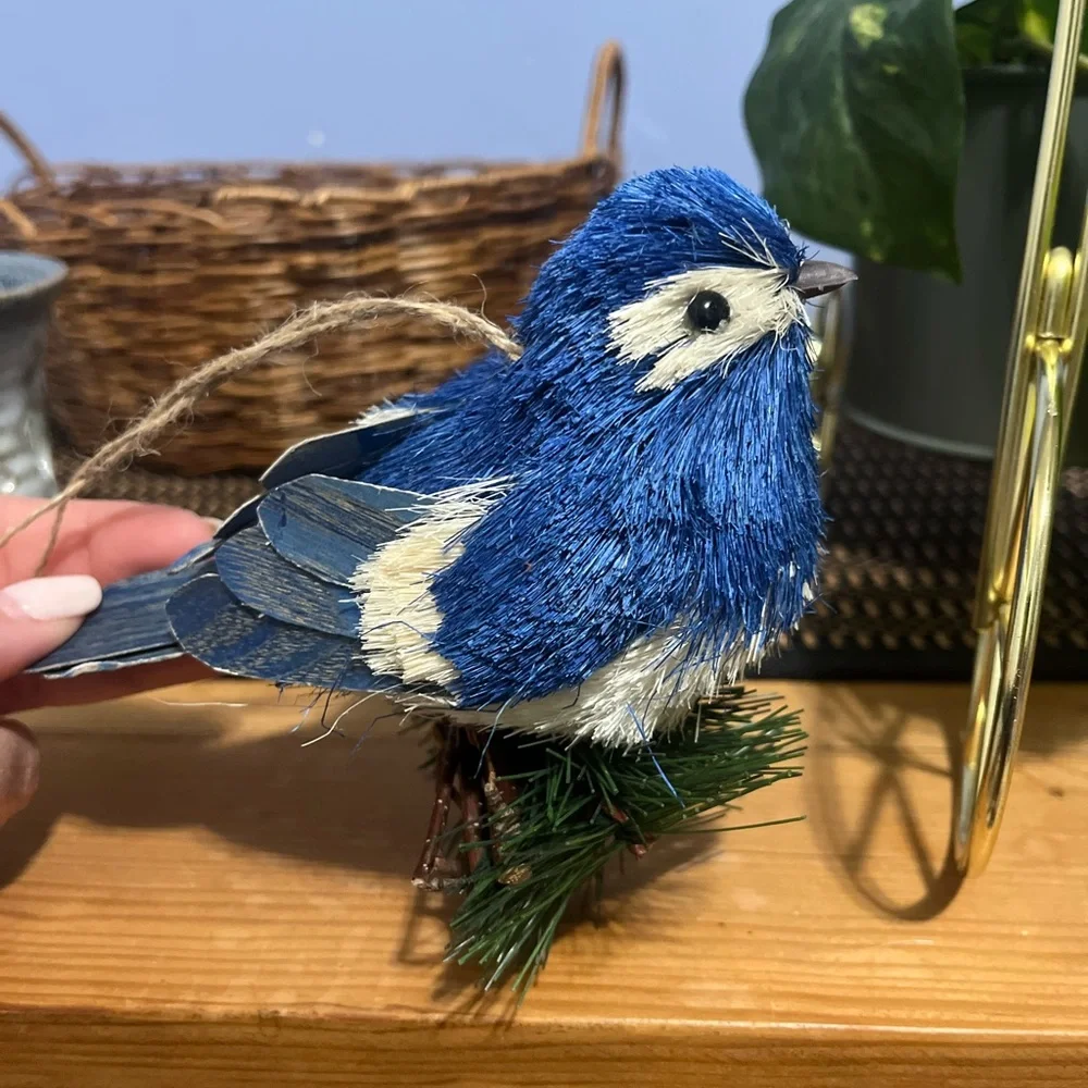 Blue and White Bird Ornament